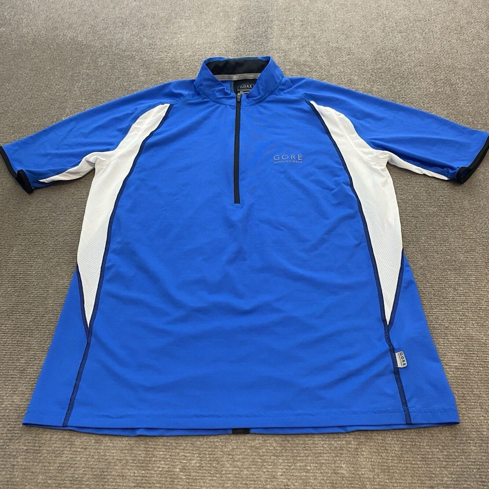 GORE Running Wear‎ Shirt Mens XL Blue Black 1/4 Zip Athletic Train Outdoor